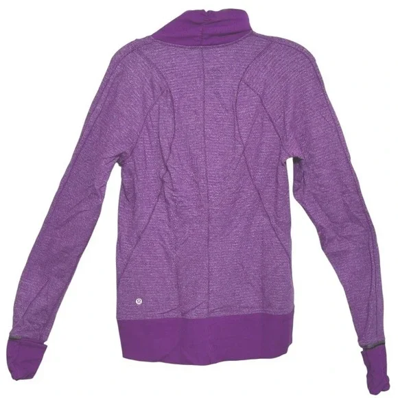 Lululemon Womens Purple Textured Knit Half Zip Pullover Running Gorpcore Yoga 8 - Picture 2 of 3